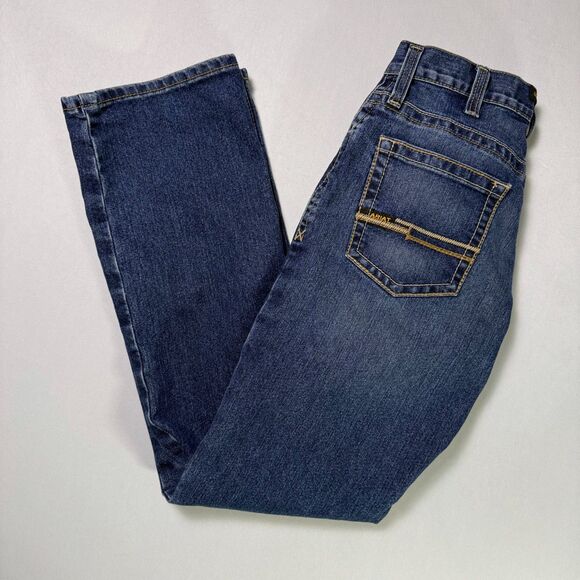 2/$50 Ariat Rebar Relaxed Boot M4 Men's Jeans Size 29/34 Medium-Dark Wash Great! - Picture 1 of 16